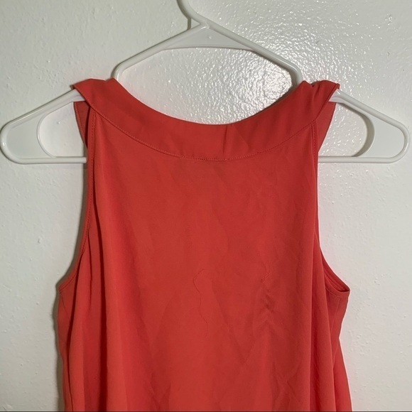IZ Byer Sleeveless Asymmetrical Blouse Coral - Picture 8 of 11